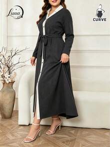 Plus Size Dresses - Black - View 3