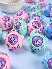 24/12/1pc Mini Rock Paper Scissors Egg-Shaped Keychain, Automatic Pattern Changing Finger Game Key Ring, Creative Party Favor Gift Bag Filler, Suitable For Birthday, Halloween, Easter, Thanksgiving, Carnival, Back To School Reward, Assorted Colors - A - View 9