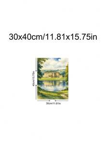 1 Stück Herrenhaus Wandkunst, Landhaus, stimmungsvolle Herbstlandschaft, Stolz & Vorurteil Wandkunst Muster, ideales Geschenk, geeignet für Schlafzimmer, Wohnzimmer, Büro, Wandkunst, Wanddekoration, Heimdekoration, Raumdekoration, Leinwand Wandkunst, Poster, Wandkunst mit Rahmen, optionaler Rahmen - 1 Stück - Übersicht 27