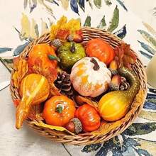 50pcs Artificial Pumpkins, Autumn Harvest Artificial Pumpkin Set, Home Decor, Autumn Pumpkin Decoration Set, Mini Artificial Gourds, Maple Leaves, Acorns Decoration, Suitable For Home, Wedding, Autumn Tabletop Display, Halloween, Thanksgiving, Harvest Farmhouse Table Multi-Layer Tray Set, Best Seasonal Holiday Decoration Supplies - Multicolor - View 4