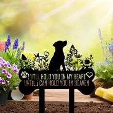 Pet Grave Markers Dog, Metal Pet Metal Memorial Garden Stake, Pets Waterproof Grave Stakes Plaque, Pet Headstone Garden Memorial Graves, Metal Dog Garden Decor 12" - I Will Hold You In My Heart - View 6
