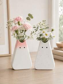 1pc Cute Cat Shaped Vase,Cartoon Animal Bud Vases, Decorative Desktop Flower Vase For Home Office Living Room Decor - Standing Cat - View 1