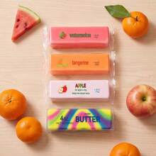1pc New Fruit Series Mini Butter Stick Squishy Toy, Soft Elastic PU Slow Rebound Stress Ball, Portable Hand Squeeze Decompression Toy, Pocket-Sized Cute Stress Relief Toy, Suitable For Daily Anxiety Release And Leisure Play - Multicolor - View 3