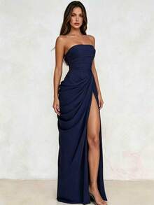 Women Formal & Evening Dresses - Navy Blue - View 3