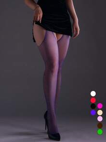 1pc Sexy Elastic 4-Way Open Crotch Tight Leggings, Full Leg Shiny Rhinestone Hollow Fishnet Tights, Women's Fashion Versatile Y2K Pantyhose, Suitable For Christmas, Halloween, Party, Gathering, Date, Socializing - Multicolor - View 20