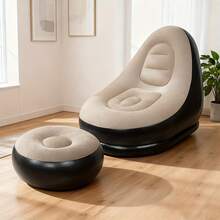 High-Quality Outdoor Inflatable Lounge Chair, Foldable With Footstool Sofa Bed, Patio Cushion Slouchy Sofa For Camping And Home Use, Suitable For Outdoor, Travel, Picnic And Beach, Lightweight And Space-Saving, Essential For Spring And Summer - A+B - View 2