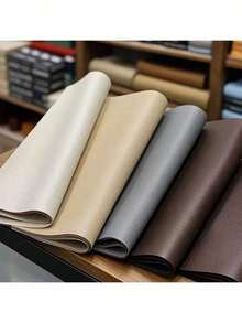 1pc Classic Large Lychee Texture PU Leather, Thickened Brushed Backing Fabric, Sofa Cushion Luggage Bed Headboard Soft Cover DIY Artificial Leather Material - A - View 3