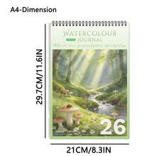A4/A5 Spiral Bound Watercolor Sketchbook, 7 Styles Cute Landscape Cover Watercolor Sketchbook, 180g Thick Acid-Free Watercolor Paper, 26 Pages, Beginner Art Student Painting Book, Portable Watercolor Sketching Notebook; Student, Teenager, Amateur Painting Enthusiast Art Supplies, Suitable For Sketching, Watercolor Illustration, Hand-Drawn Creation - Single Piece - View 13