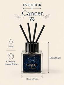 EVODUCK 1pc Smokeless Long Lasting Cancer Zodiac Crystal Reed Diffuser 50ml, Cashmere Coconut Fragrance Oil With White Crystal & 4 Fiber Reed Sticks, Flameless Scented Oil Diffuser For Bathroom Bedroom Vanity, Star Sign Gift For Her, Home Fragrance Decor - Mixed Fragrance - View 6