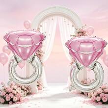 2pcs Large Pink Diamond Balloons - Giant Proposal And Wedding Party Decoration Balloons, Perfect For Bridal Shower, Anniversary, Valentine's Day And Photo Props - View 4
