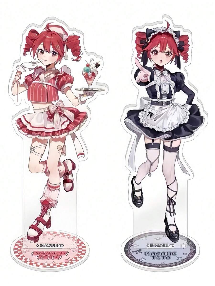 Anime Female Character Virtual Idol High-Definition Printed 2D Manga Style Acrylic Standee, Creative Desktop Decor Display Ornament, Exquisite Collectible Craft, Detachable Main Character Standee + Premium Modular Base, Easy Assembly, Personalized Decor, Great For Collection And Gift - Multicolor - View 1