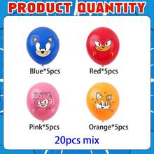 Hedgehog Blue Cartoon Character Latex Balloon Set, Cartoon Action Figure, Cartoon Game Theme Party Decor - View 4
