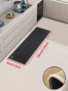 1pc Deep Black Retro Textured Kitchen Mat 3.5mm Soft Rubber Water-Absorbing Mat, Suitable For Kitchens, Bathrooms, Living Rooms, Outdoor Door Mats, Kitchen Rugs, Home Decor, And Toilet Mats. - Multicolor - View 13