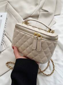 New Hand-Held Box Bag, Minimalist Fashion Shoulder Crossbody Bag - Khaki - View 5