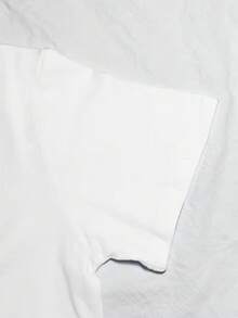 Camiseta de manga corta con estampado de cara sonriente linda para niños, estilo casual, adecuada para niñas, cómoda y transpirable, una pieza personalizada - Blanco - Ver 5