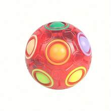 1pc Candy Color Building Block Rainbow Ball, 12-Hole Press Novelty Toy, Christmas Gift Halloween Gift (Random Shipment) - Multicolor - View 1