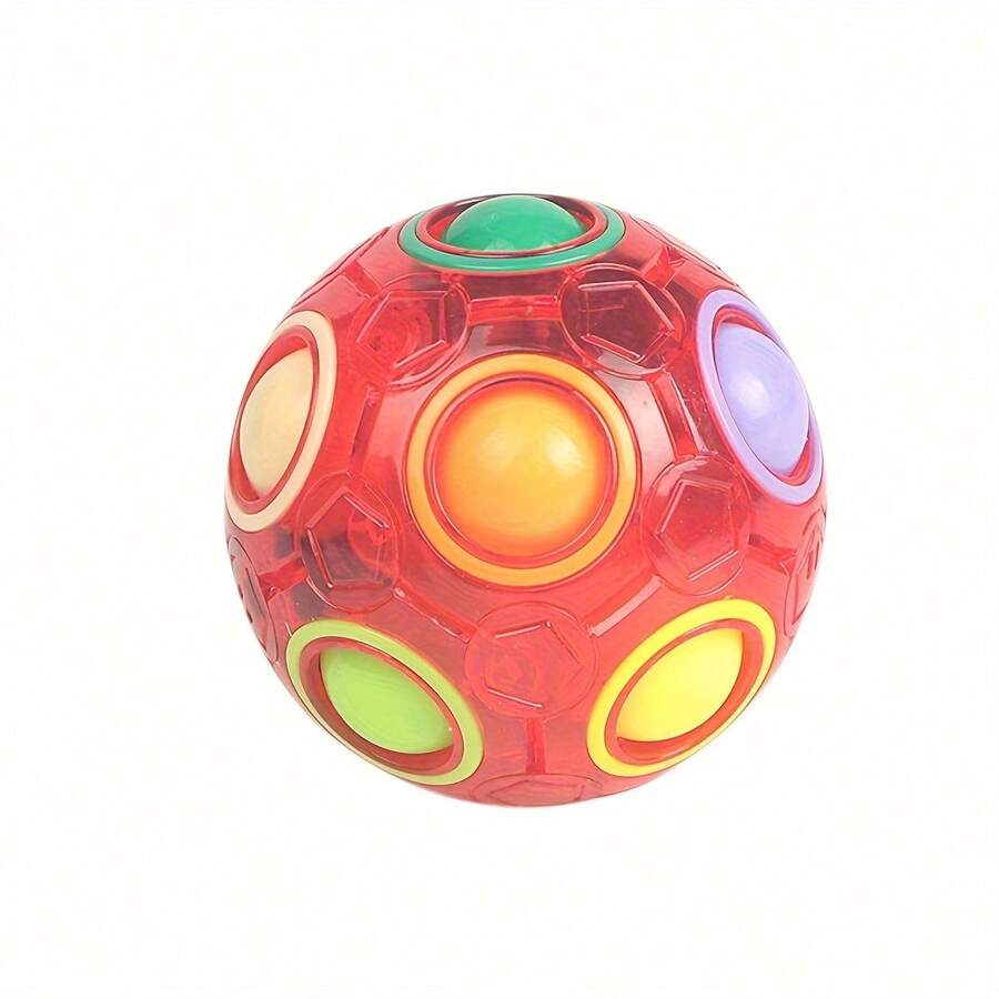 1pc Candy Color Building Block Rainbow Ball, 12-Hole Press Novelty Toy, Christmas Gift Halloween Gift (Random Shipment) - Multicolor - View 1