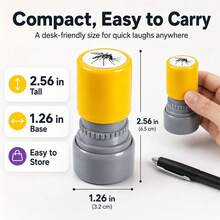 1/3 Pcs Mosquito Stamp Prank Self Inking Stamps, Novelty Fake Bug Insect Print Funny For April Fools Day, Party Favor, Office Joke And Craft Projects - One Size - View 3