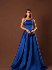 Elegant Strapless Graduation Party Dress Code 110 - Royal Blue - View 3