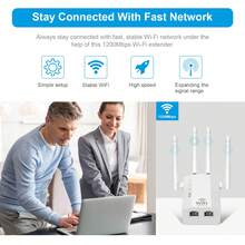1200Mbps WiFi Booster Range Extender WiFi Extender Booster Dual Band 5GHz & 2.4GHz Wireless Internet Booster/Hotspot With Wider Coverage, Broadband Extender - View 3