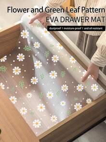 1 Roll Floral Pattern Non-Slip Liner, Kitchen Waterproof Cabinet Liner, Desktop Bookshelf Drawer Liner. EVA Material Easy To Cut No Glue Needed, Waterproof And Dustproof. Suitable For Refrigerator, Desktop, Cabinet, Kitchen, Shelf Liner, Container Liner, Etc. - View 1