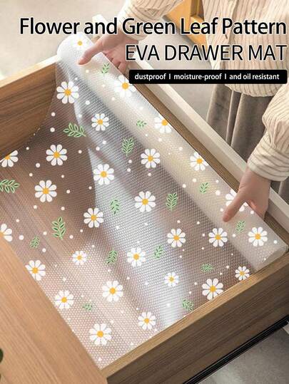 1 Rotolo di rivestimento antiscivolo con motivo floreale, rivestimento impermeabile per mobili da cucina, rivestimento per scrivania, libreria e cassetti. Materiale EVA facile da tagliare senza bisogno di colla, impermeabile e antipolvere. Adatto per frigorifero, scrivania, mobile, cucina, rivestimento per scaffali, rivestimento per contenitori, ecc.