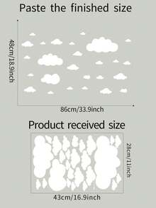 Cloud Wall Decal White Bedroom Wall Art Sticker Home Decor Vinyl Wall Sticker Spring Home Refresh Decoration Sticker Holiday Decoration Sticker Birthday Graduation Gift - White 1pc - View 8