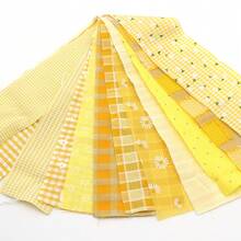 10Pcs Yellow Series Precut Fabric Strips Bundle Fabric Jelly Roll, Material Assorted For Quilting DIY, Handicrafts Sewing, Rugs, Home Decoration, Hair Bows, Patchwork Making - Default - View 2