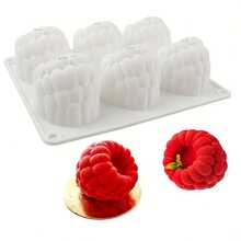 6 Large Raspberry Mousse Silicone Molds, French Dessert Cake Baking Molds - Multicolor - View 3