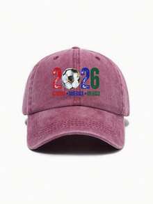 Gorra de béisbol para hombre con estampado lavado de apoyo al fútbol y animadora, gorra de béisbol para mujer con protección solar para exteriores para hombre - A - Ver 3