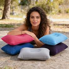 2pcs Inflatable Travel Pillows, Portable Ultra-Light Air Camping Pillow, With Neck And Lumbar Support, Washable Air Pillow, Suitable For Airplane, Car, Office Nap, Hiking, Backpacking, Multifunctional Travel Pillow, Suitable For Various Occasions - Multicolor - View 4