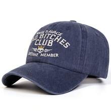 1pc Men's BAD CLUB LIFETIME MEMBER Letter Skull Embroidered Baseball Cap Street Fashion Casual Hat Spring Autumn Travel Beach Vacation - Multicolor - View 9