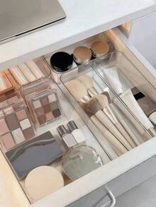 8Pcs-Multifunctional Kitchen Drawer Cutlery Transparent Storage Box, Transparent Plastic Drawer-Style Storage Tray, Kitchen Cup Bowl Small Utensil Storage Box, Cabinet Cutlery Cabinet Multifunctional Storage Box - Multicolor - View 4