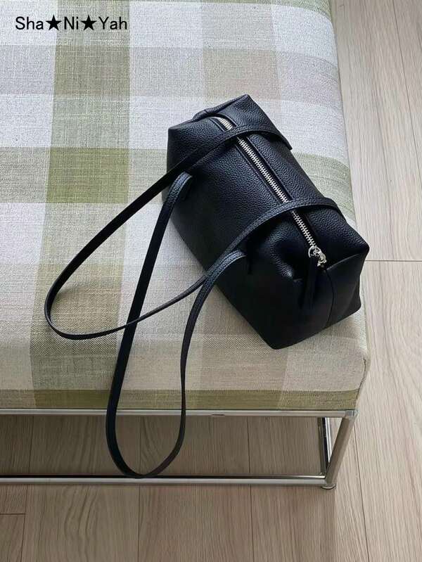 2026 New Pillow Bag Commuter High-End Shoulder Handbag Women's Korean Niche Underarm Bag Small Square Bag (No Pendant Included)