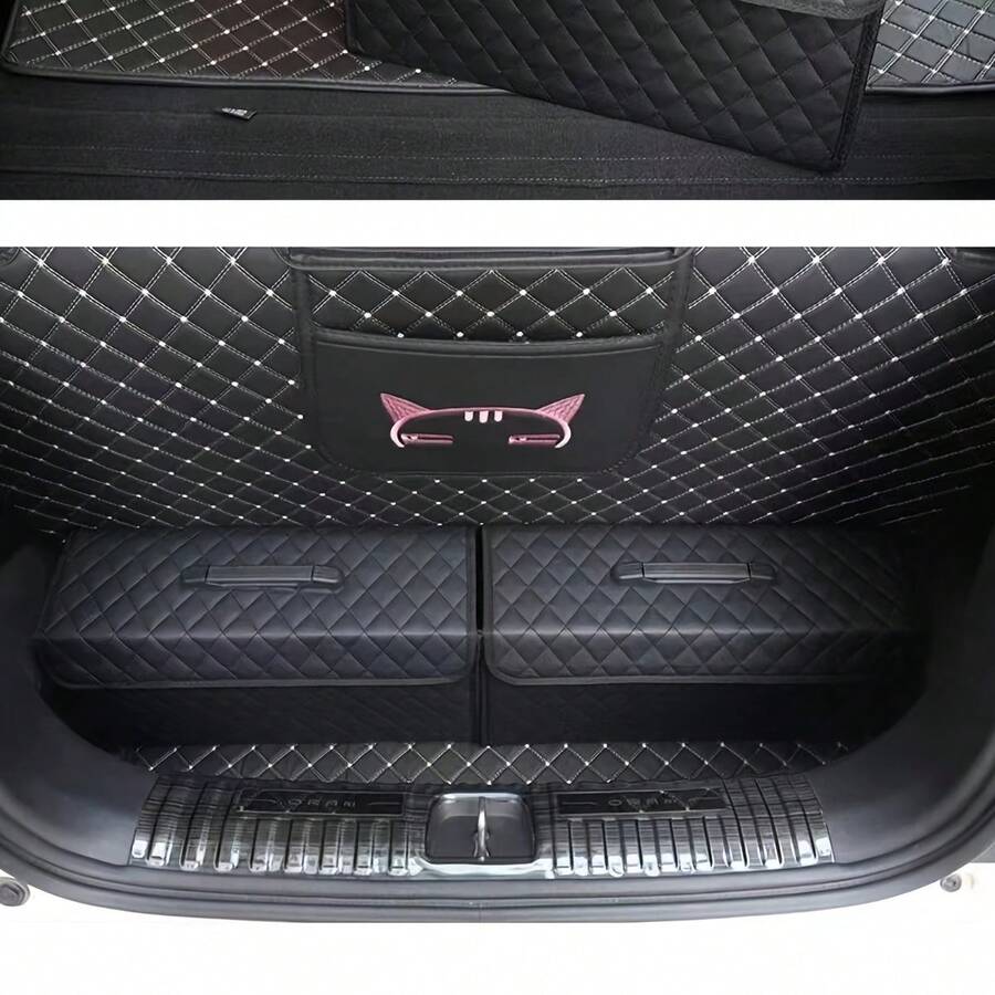 汽車後車廂收納盒 PU皮革收納袋 工具箱儲物用品 - A - 查看 1