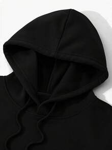 Men's Casual American Street Style Hoodie,With Money Print,Regular Version,Hooded Collar,Solid Color Design,With Patterned Print,Casual Long Sleeve. - 黑色 - 查看 5