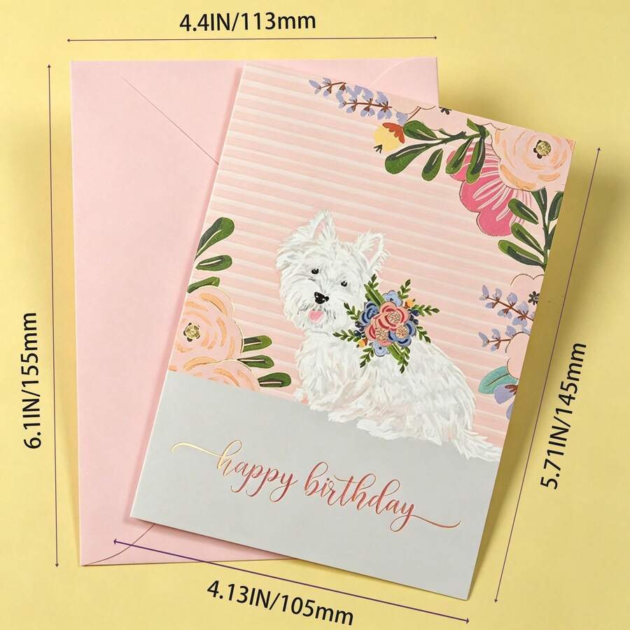 DOG THEMED HAPPY BIRTHDAY GREETING CARD, ALL-PURPOSE GREETING CARD, UNISEX KEEPSAKE BIRTHDAY CARD FOR HIM AND HER