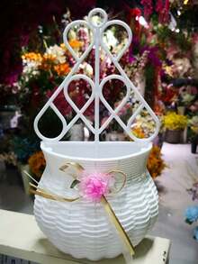 2pcs Wall Hanging Flower Pots, Decorative Flower Pots, Wall Hanging Vases, Flower Baskets, Round Flower Pots. Suitable For Home Decor, Hotel Decor, Weddings, Parties And Other Occasions. - View 3