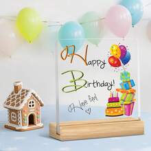 2D Flat Acrylic "Happy Birthday" Festive Decor, With Contrasting Color Artistic Lettering And Colorful Birthday Illustrations To Convey Joyful Blessings, Lively And Vibrant Style Suitable For Parties And Home Scenes, For Friends, Family And Colleagues, As A Birthday Gift To Convey Happiness And Good Wishes, Please Remove Protective Film Before Use - A - View 5