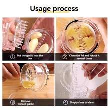 1/3pcs Multifunctional Transparent Garlic Presser, Kitchen Cooking Garlic Paste Maker, Portable Home Garlic Press, Easy To Clean Garlic Machine, Can Be Used As Dip Plate, Restaurant Kitchen Essential - Transparent - View 7