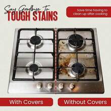 Heat-Resistant Disposable Gas Stove Liner, Oil-Proof Cooktop Protector Pad, Suitable For Daily Home Cooking Cleaning Supplies - Multicolor - View 4