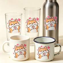 Cute Shiba Inu Dog Sticker – Kawaii Cartoon Puppy Making Heart Shape With Paws Vinyl Decal Waterproof For Laptop Water Bottle Notebook Skateboard Helmet Cup Tumbler – Adorable Love Pet Gift For Girls Teens Dog Lovers - View 6