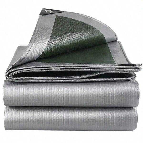 Tela impermeable para exteriores hecha de material PE reforzado, adecuada para patios, jardines, muebles, techos, camping, automóviles, piscinas, protección contra la lluvia de emergencia, disponible en múltiples tamaños.