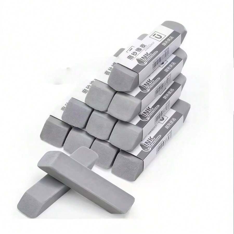 10pcs New Matte Erasers, Creative Double-Headed Erasers, Compatible With Gel Pens & Ballpoint Pens, Multi-Ink Trace Erasable Erasers - Frosted Eraser - View 1