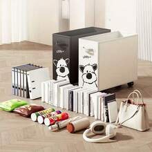 Cute Animal-Shaped Mobile Storage Cart, Office Storage Basket, Desktop Organizer For Bags, Under-Desk Storage Rack, Dorm Mobile Rolling Cart, Floor-Standing Mobile Storage Rack With Wheels, And Detachable Under-Desk Office Supplies Organizer - A - View 5