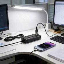 快速充電多口電源排插充電器 8口USB集線器 附4個USB Type-C 25W快充埠 高速多口充電器 適用5V USB設備 包括電腦、筆記本電腦、平板電腦等 春季禮物 - 彩色 - 查看 6
