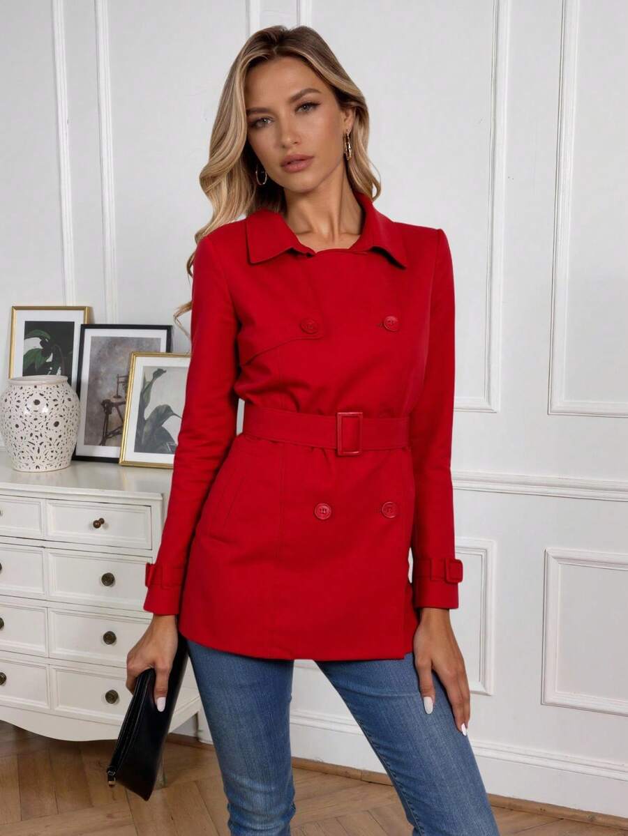 Women Trench Coats - Vino - View 1