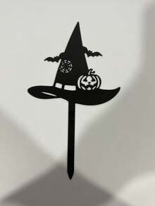 3/6/9pcs Black Acrylic Halloween Cape Cake Toppers, Happy Halloween Theme Cake And Birthday Party Decorations, Cake Decor Supplies - StyleB - View 9