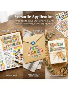 1000+ Letter Stickers, Suitable For Scrapbooking, Journaling And DIY Crafts, Vintage Ransom Note Style, Includes Uppercase/Lower, First Day Of School - Multicolor - View 10