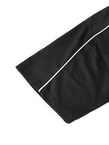 Men's Summer Versatile Fashion Minimalist English Print Contrast Color Pocket Short Sleeve T-Shirt - Black - View 3